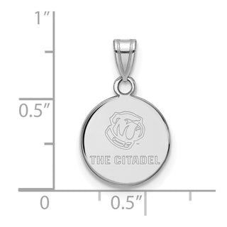 Sterling Silver Rhodium-plated LogoArt The Citadel Small Pendant SS017TCI