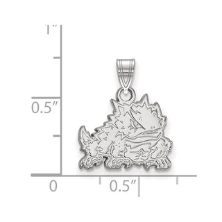 10k White Gold LogoArt Texas Christian University Horned Frog Small Pendant 1W017TCU