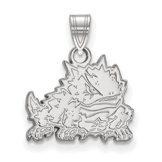Sterling Silver Rhodium-plated LogoArt Texas Christian University Horned Frog Small Pendant SS017TCU