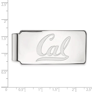 Sterling Silver Rhodium-plated LogoArt University of California Berkeley Cal Money Clip