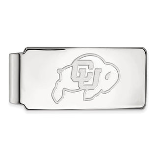 Sterling Silver Rhodium-plated LogoArt University of Colorado Buffalo Money Clip