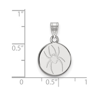 Sterling Silver Rhodium-plated LogoArt University of Richmond Medium Disc Pendant