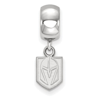 Sterling Silver Rhodium-plated NHL LogoArt NHL Vegas Golden Knights Extra Small Dangle Bead Charm