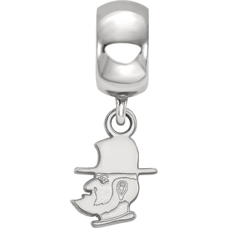 Sterling Silver Rhodium-plated LogoArt Appalachian State University Mountaineer Extra Small Dangle Bead Charm