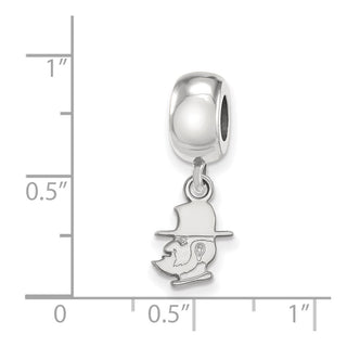 Sterling Silver Rhodium-plated LogoArt Appalachian State University Mountaineer Extra Small Dangle Bead Charm