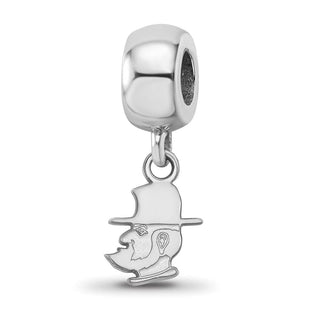 Sterling Silver Rhodium-plated LogoArt Appalachian State University Mountaineer Extra Small Dangle Bead Charm