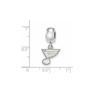 Sterling Silver Rhodium-plated NHL LogoArt St. Louis Blues Extra Small Dangle Bead Charm