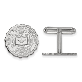 Sterling Silver Rhodium-plated LogoArt Central Michigan University Crest Cuff Links