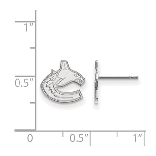 Sterling Silver Rhodium-plated NHL LogoArt Vancouver Canucks Extra Small Post Earrings