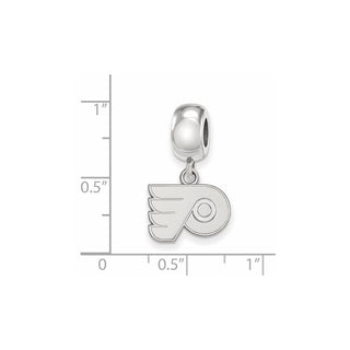 Sterling Silver Rhodium-plated NHL LogoArt Philadelphia Flyers Extra Small Dangle Bead Charm