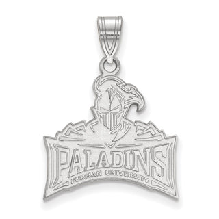 Sterling Silver Rhodium-plated LogoArt Furman University Paladins Large Pendant