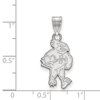 14k White Gold LogoArt Iowa State University Cardinal Large Pendant 4W018IAS