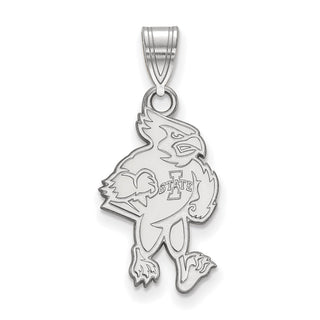14k White Gold LogoArt Iowa State University Cardinal Large Pendant 4W018IAS