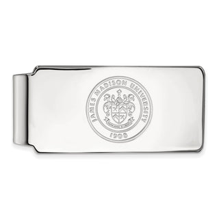 Sterling Silver Rhodium-plated LogoArt James Madison University Crest Money Clip