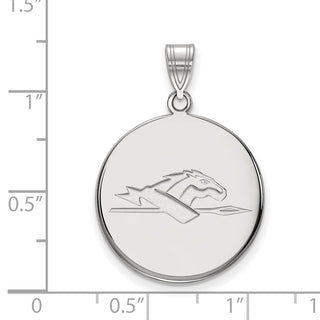 10k White Gold LogoArt Longwood University Horse Large Disc Pendant