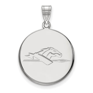 Sterling Silver Rhodium-plated LogoArt Longwood University Horse Large Disc Pendant