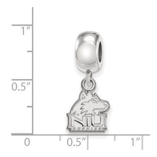 Sterling Silver Rhodium-plated LogoArt Northern Illinois University N-I-U Huskies Extra Small Dangle Bead Charm