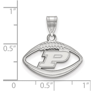 Sterling Silver Rhodium-plated LogoArt Purdue University Letter P Football Pendant
