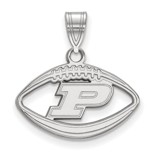 Sterling Silver Rhodium-plated LogoArt Purdue University Letter P Football Pendant