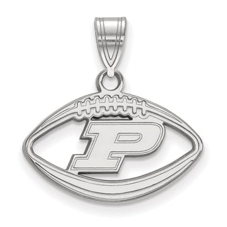 Sterling Silver Rhodium-plated LogoArt Purdue University Letter P Football Pendant