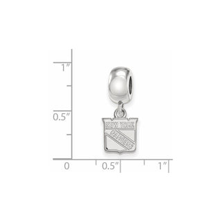 Sterling Silver Rhodium-plated NHL LogoArt New York Rangers Extra Small Dangle Bead Charm