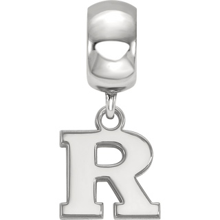Sterling Silver Rhodium-plated LogoArt Rutgers University Letter R Extra Small Dangle Bead Charm