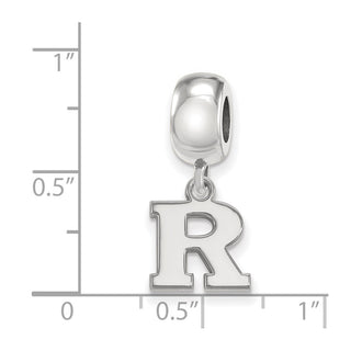 Sterling Silver Rhodium-plated LogoArt Rutgers University Letter R Extra Small Dangle Bead Charm