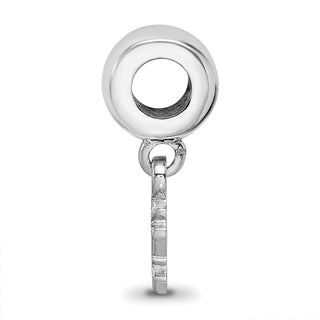 Sterling Silver Rhodium-plated NHL LogoArt San Jose Sharks Extra Small Dangle Bead Charm