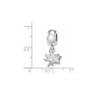 Sterling Silver Rhodium-plated NHL LogoArt San Jose Sharks Extra Small Dangle Bead Charm