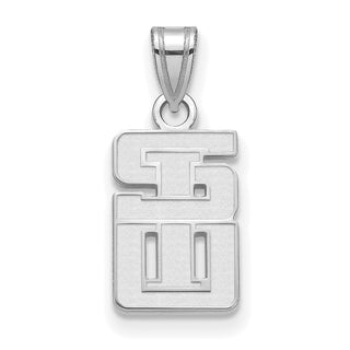 Sterling Silver Rhodium-plated LogoArt Southern Illinois University Small Pendant