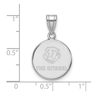 Sterling Silver Rhodium-plated LogoArt The Citadel Medium Pendant SS018TCI