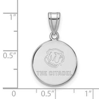 Sterling Silver Rhodium-plated LogoArt The Citadel Medium Pendant SS018TCI