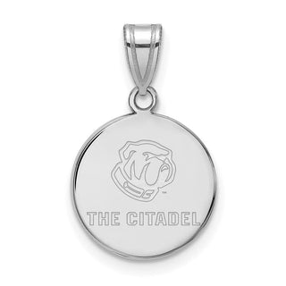 Sterling Silver Rhodium-plated LogoArt The Citadel Medium Pendant SS018TCI