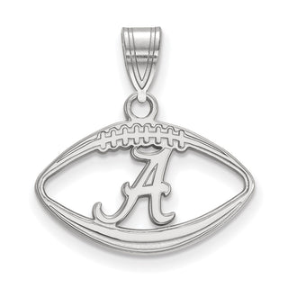 Sterling Silver Rhodium-plated LogoArt University of Alabama Letter A in Football Pendant