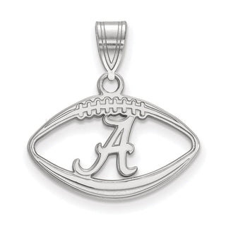 Sterling Silver Rhodium-plated LogoArt University of Alabama Letter A in Football Pendant
