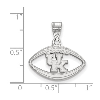 Sterling Silver Rhodium-plated LogoArt University of Kentucky U-K Football Pendant