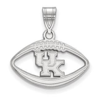 Sterling Silver Rhodium-plated LogoArt University of Kentucky U-K Football Pendant