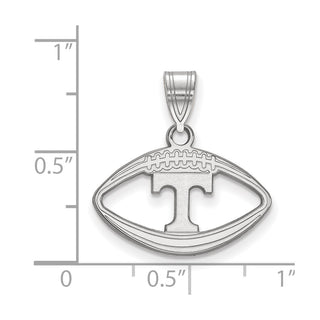 Sterling Silver Rhodium-plated LogoArt University of Tennessee Letter T Football Pendant SS018UTN