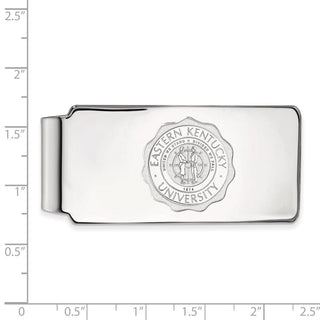 Sterling Silver Rhodium-plated LogoArt Eastern Kentucky University Crest Money Clip