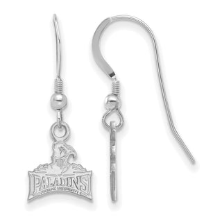 Sterling Silver Rhodium-plated LogoArt Furman University Paladins Extra Small Dangle Wire Earrings
