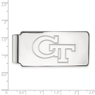 Sterling Silver Rhodium-plated LogoArt Georgia Institute of Technology G-T Money Clip