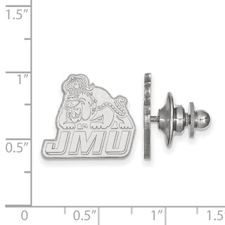 14k White Gold LogoArt James Madison University Lapel Pin