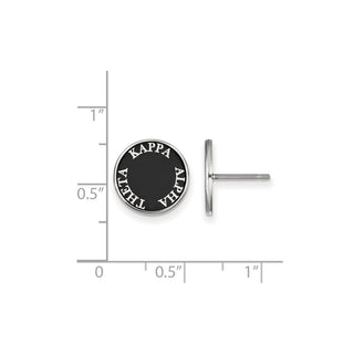 Sterling Silver Rhodium-plated LogoArt Kappa Alpha Theta Sorority Text Color Enamel Post Earrings SS019KAT