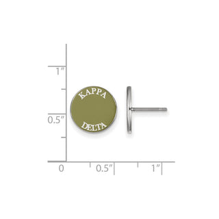 Sterling Silver Rhodium-plated LogoArt Kappa Delta Sorority Text Color Enamel Post Earrings SS019KD