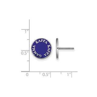 Sterling Silver Rhodium-plated LogoArt Kappa Kappa Gamma Sorority Text Color Enamel Post Earrings SS019KKG