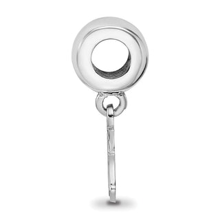 Sterling Silver Rhodium-plated LogoArt Marquette University M-U Extra Small Dangle Bead Charm