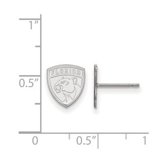 Sterling Silver Rhodium-plated NHL LogoArt Florida Panthers Extra Small Post Earrings