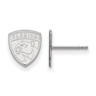 Sterling Silver Rhodium-plated NHL LogoArt Florida Panthers Extra Small Post Earrings