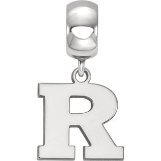 Sterling Silver Rhodium-plated LogoArt Rutgers University Letter R Small Dangle Bead Charm