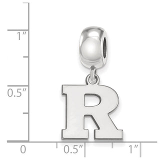 Sterling Silver Rhodium-plated LogoArt Rutgers University Letter R Small Dangle Bead Charm